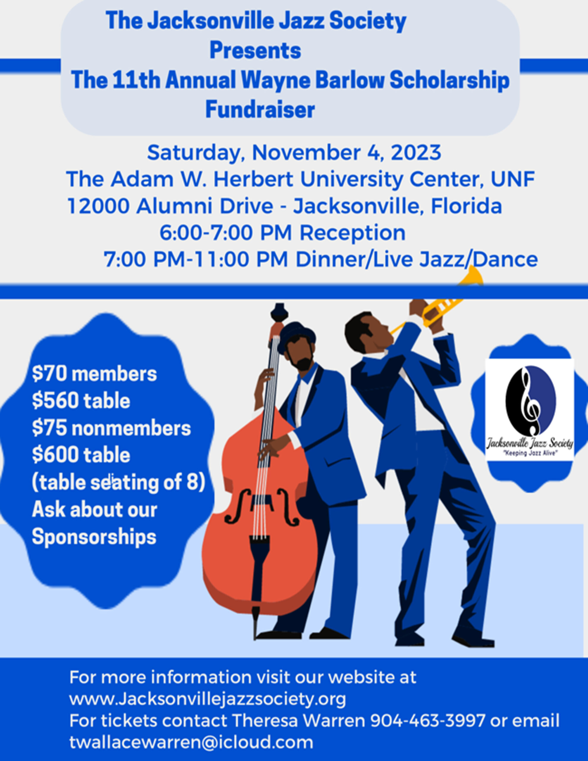 11th Annual Wayne Barlow Scholarship Fundraiser – Jacksonville Jazz Society